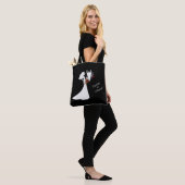 Tuxedo Suit & Bride Silhouette Wedding Favor Tote Bag (Op model)