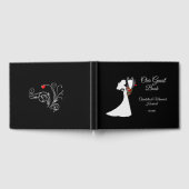 Tuxedo Suit & Bride Silhouette Wedding Gastenboek (Volledig)