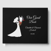 Tuxedo Suit & Bride Silhouette Wedding Gastenboek (Voorkant)