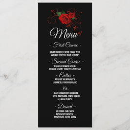 Tuxedo Suit & Bride Silhouette Wedding Menu