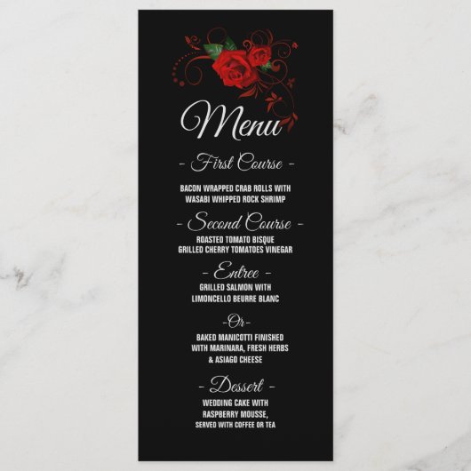 Tuxedo Suit & Bride Silhouette Wedding Menu (Voorkant)