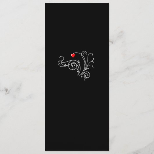 Tuxedo Suit & Bride Silhouette Wedding Menu (Achterkant)