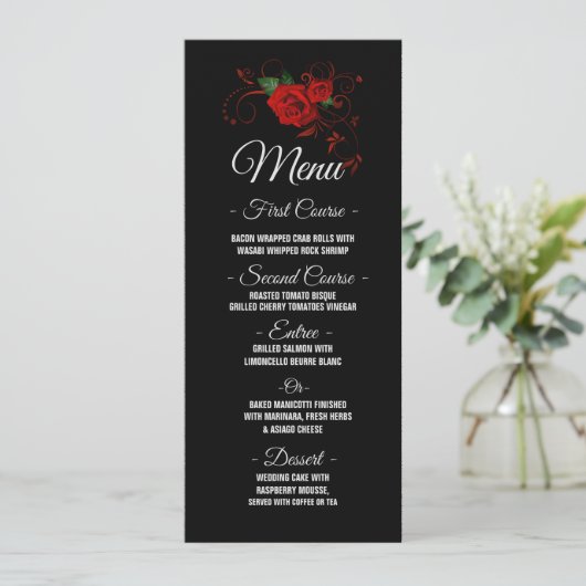 Tuxedo Suit & Bride Silhouette Wedding Menu (Staand voorkant)