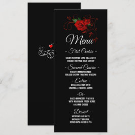 Tuxedo Suit & Bride Silhouette Wedding Menu