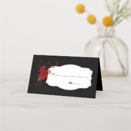 Tuxedo Suit & Bride Silhouette Wedding Plaatskaartje