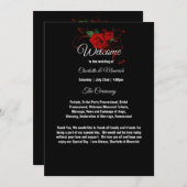 Tuxedo Suit & Bride Silhouette Wedding Program (Voorkant / Achterkant)