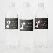 Tuxedo Suit & Bride Silhouette Wedding Waterfles Etiket (Flessen)