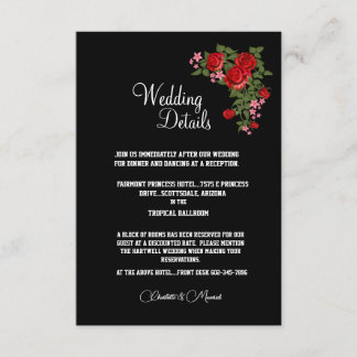 Tuxedo Suite & Bruid Silhouette Wedding Informatiekaartje