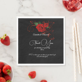 Tuxedo Suite & Bruid Silhouette Wedding Servet