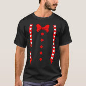 Tuxedo Suspenders en Stropdassen voor het hart T-shirt (Voorkant)