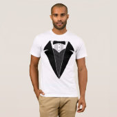 Tuxedo T-Shirt, White met Black Bowtie T-shirt (Voorkant volledig)