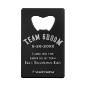 Tuxedo Team Groom Bachelor Party Bottle Open Creditkaart Flessenopener (Voorkant)
