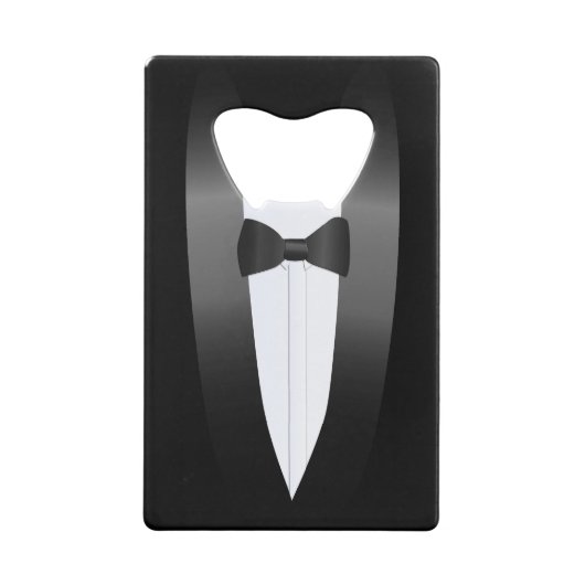 Tuxedo Team Groom Bachelor Party Bottle Open Creditkaart Flessenopener (Achterkant)