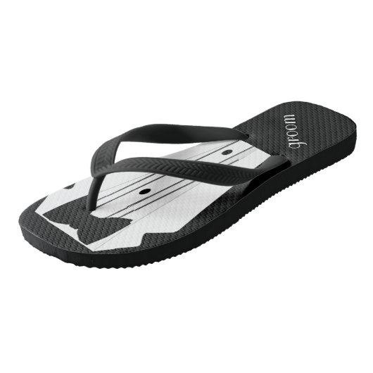 Tuxedo-Teenslippers | Strandbruiloft Teenslippers (Schuin)