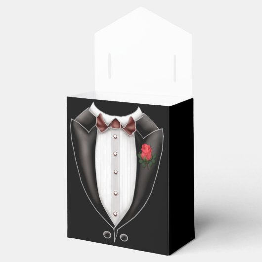 Tuxedo Tent Jongensnacht Bedankdoosjes (Geopend)