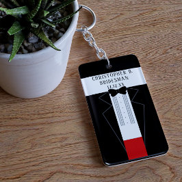 Tuxedo Trouw Bruidsman Voorstel Acrylaat Sleutelha Sleutelhanger