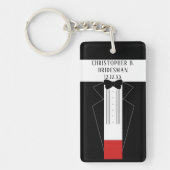 Tuxedo Trouw Bruidsman Voorstel Acrylaat Sleutelha Sleutelhanger (Voorkant)