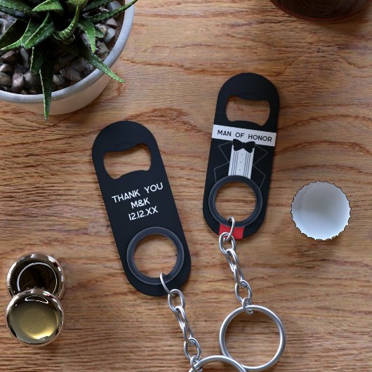 Tuxedo Trouw Sleutelhanger Flesopener voor Man van Mini Flessenopener