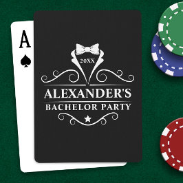 Tuxedo trouwfeest das zwart pokerkaarten