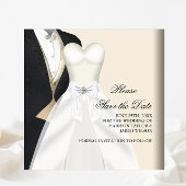 Tuxedo Trouwjurk Zwart Wit Save The Date