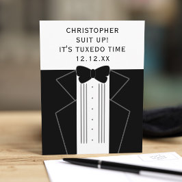 Tuxedo Trouwstok Stropdas Groomman Voorstel Briefk Briefkaart