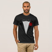tuxedo tux T shirt. klastig. T-shirt (Voorkant volledig)