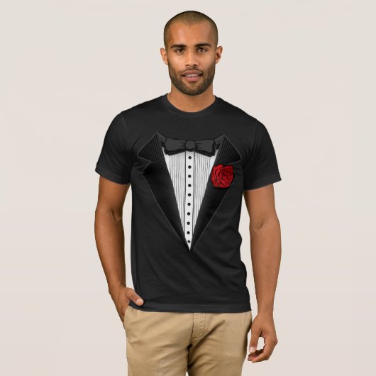 tuxedo tux T shirt. klastig. T-shirt (Voorkant volledig)