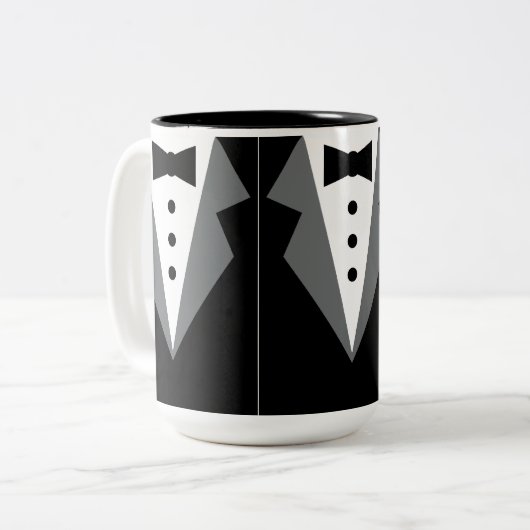 Tuxedo Tweekleurige Koffiemok (Voorkant links)