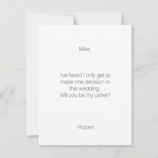 Tuxedo Usher | Uitnodiging voor groomsman (Achterkant)