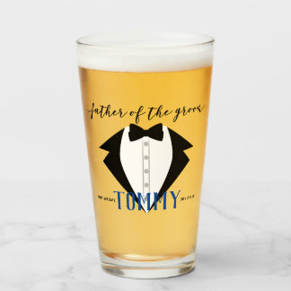 Tuxedo Vader van de Groom Dank u geschenk Glas