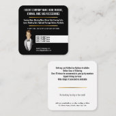 Tuxedo-vak voor formeel pak, aangepast vierkante visitekaartje (Voorkant / Achterkant)