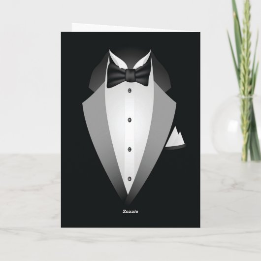 tuxedo-verjaardagswenskaart kaart (Achterkant)