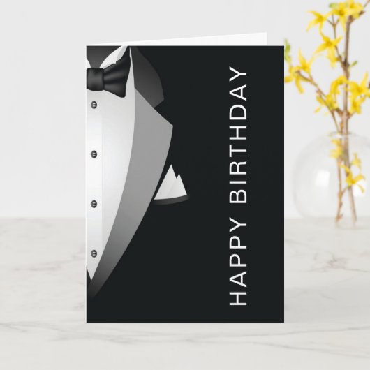 tuxedo-verjaardagswenskaart kaart (Gele Bloem)