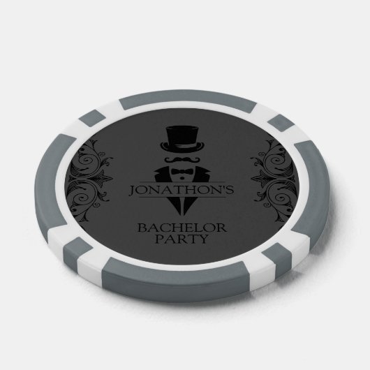 Tuxedo Verlovingsfeest Gray Poker Chips (Enkel)