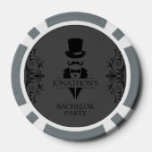 Tuxedo Verlovingsfeest Gray Poker Chips (Achterkant)