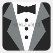 Tuxedo Vierkante Sticker (Voorkant)