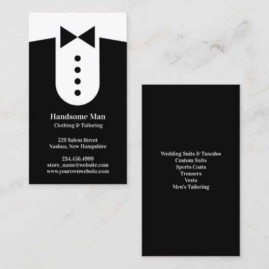 Tuxedo Visitekaartje (Voorkant / Achterkant)