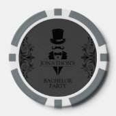 Tuxedo vrijgezellenfeest grijs poker chips (Voorkant)