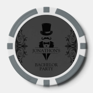 Tuxedo vrijgezellenfeest grijs poker chips