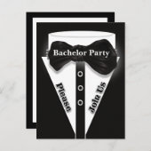 Tuxedo vrijgezellenfeest jongens avond uit uitnodiging briefkaart (Voorkant / Achterkant)
