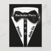 Tuxedo vrijgezellenfeest jongens avond uit uitnodiging briefkaart (Voorkant)