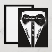 Tuxedo vrijgezellenfeest jongens nacht uit uitnodiging briefkaart (Voorkant / Achterkant)