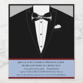 Tuxedo vrijgezellenuitnodigingslabels wijn etiket (Enkel label)