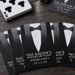 Tuxedo Wedding Bachelor Party Groomsmen Favor Pokerkaarten<br><div class="desc">Als je Groom een pokeravond heeft voor zijn Bachelor Party, dan is dit een leuke huwelijksgunst die je voor hem en de jongens kunt krijgen. Keuze uit het toevoegen van een datum op de bodem van de trouwtraining of het samenvoegen van de tekst als je alleen maar de tuitje wilt....</div>