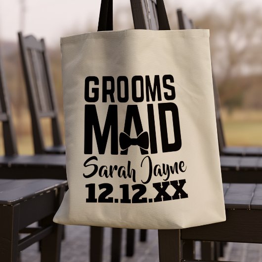Tuxedo Wedding Bow Stropdas Groomsmaid Canvas tas