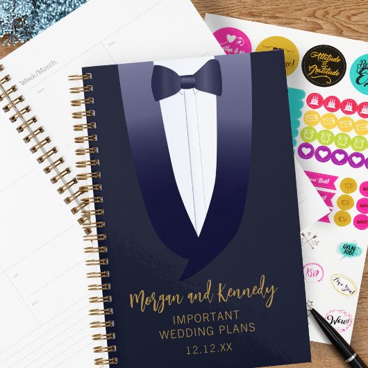 Tuxedo Wedding Bridal Party - Gepersonaliseerde pl Planner