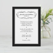 Tuxedo Wedding Invitation on Linen Paper Kaart (Staand voorkant)