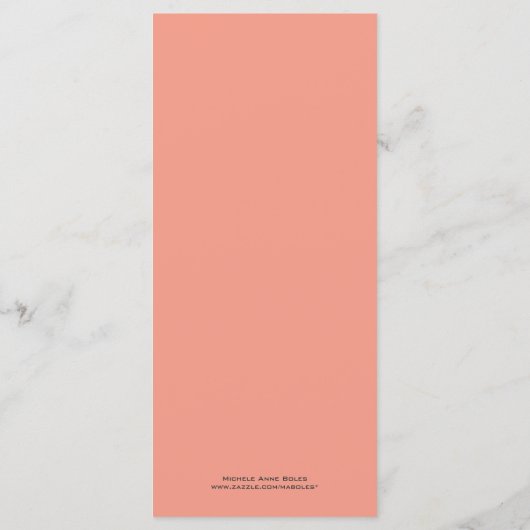 Tuxedo Wedding Menu in Koraal en Grijs (Achterkant)