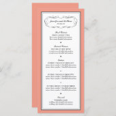 Tuxedo Wedding Menu in Koraal en Grijs (Voorkant / Achterkant)