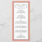Tuxedo Wedding Menu in Koraal en Grijs (Voorkant)